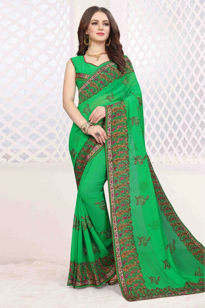 Green Colour Georgette Designer Saree SD1120437