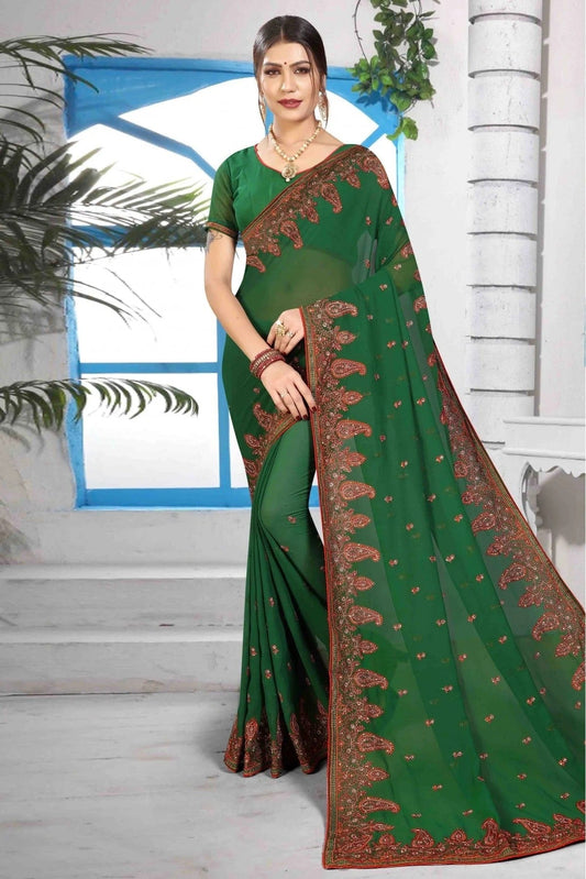 Green Colour Georgette Designer Saree SD1120460