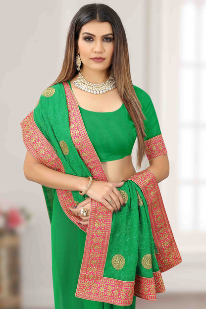Green Colour Georgette Designer Saree SD1121198 A