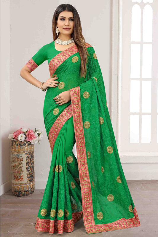 Green Colour Georgette Designer Saree SD1121198