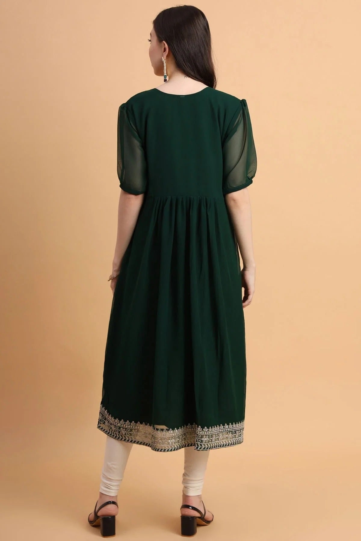 Green Colour Georgette Kurti KR1111173 A