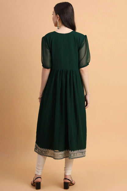 Green Colour Georgette Kurti KR1111173 A