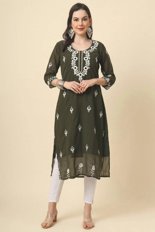 Green Colour Georgette Kurti KR1111189