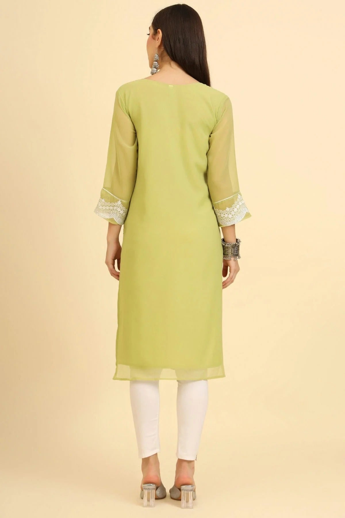 Green Colour Georgette Kurti KR1111222 A