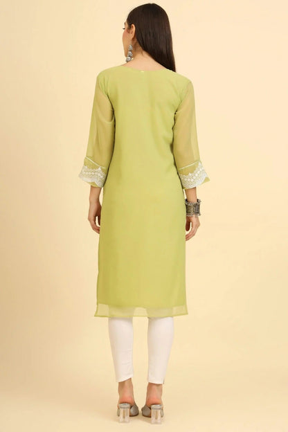 Green Colour Georgette Kurti KR1111222 A