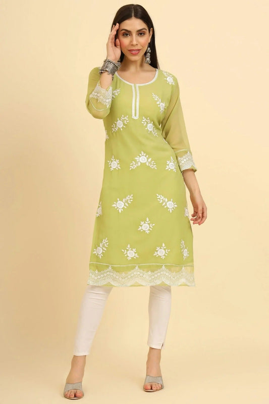 Green Colour Georgette Kurti KR1111222