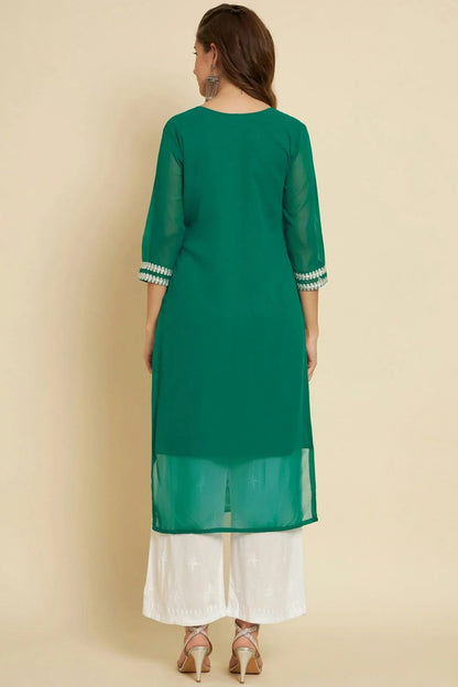 Green Colour Georgette Kurti KR1111266 A