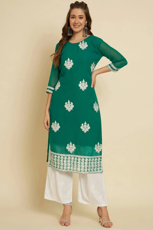 Green Colour Georgette Kurti KR1111266