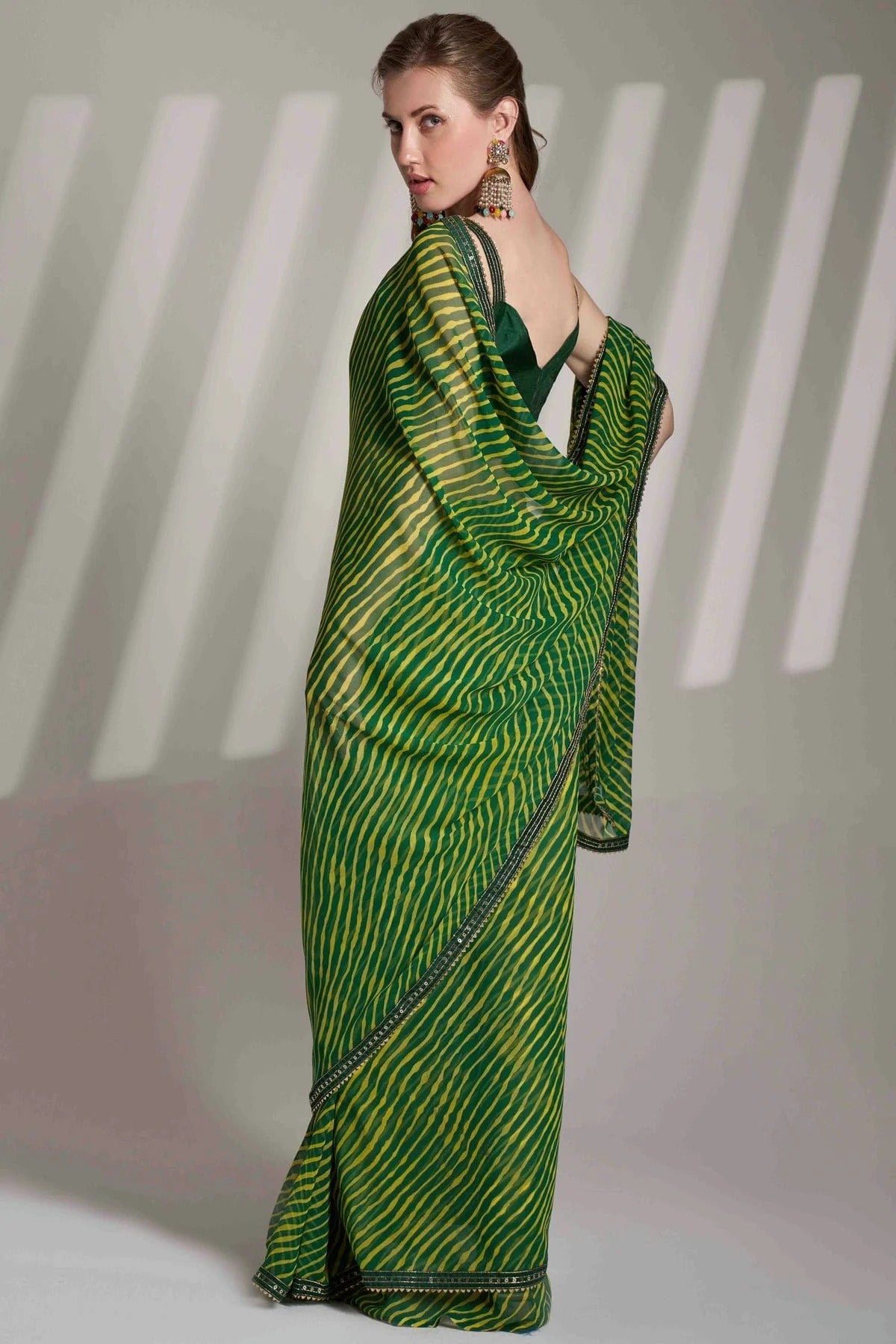 Green Colour Georgette Printed Saree SD1112834 A