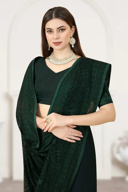 Green Colour Georgette Saree SD1090786 A