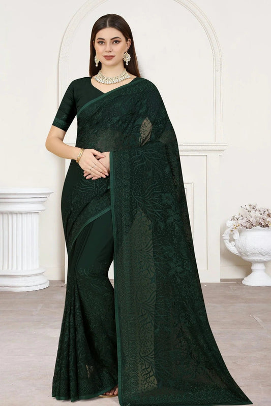 Green Colour Georgette Saree SD1090786
