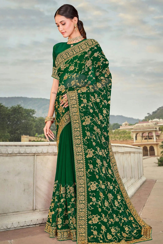 Green Colour Georgette Saree SD1090827
