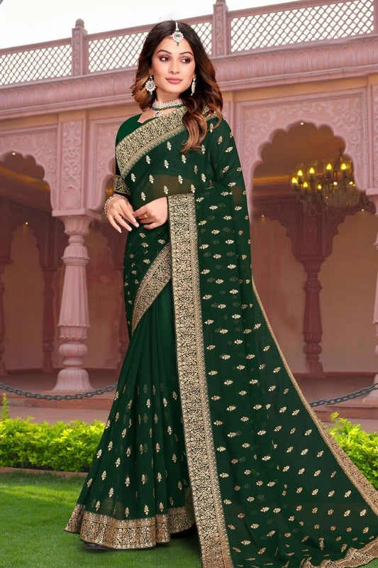 Green Colour Georgette Saree SD1090867