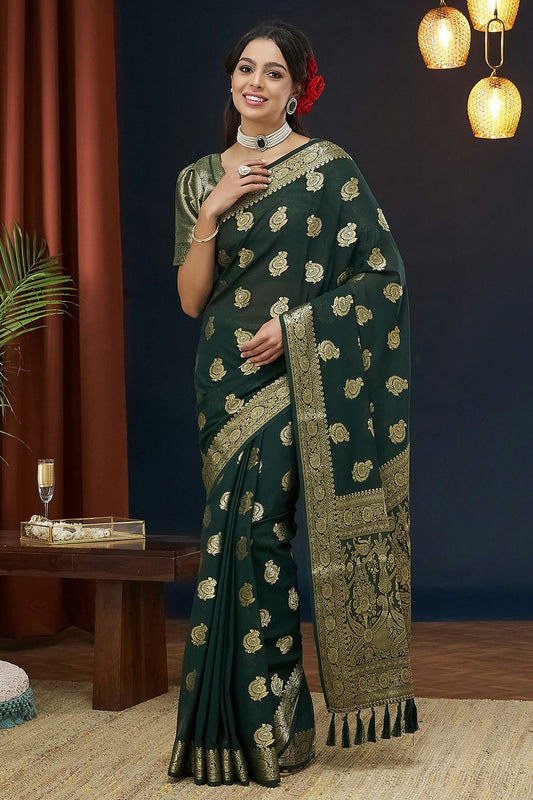 Green Colour Georgette Traditional Saree SD1112128