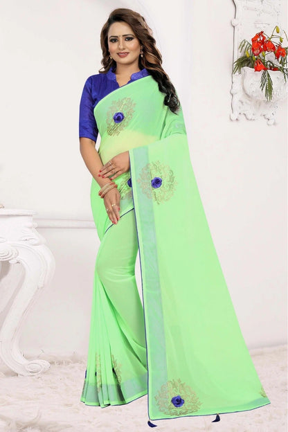 Green Colour Georgette Traditional Saree SD1120554