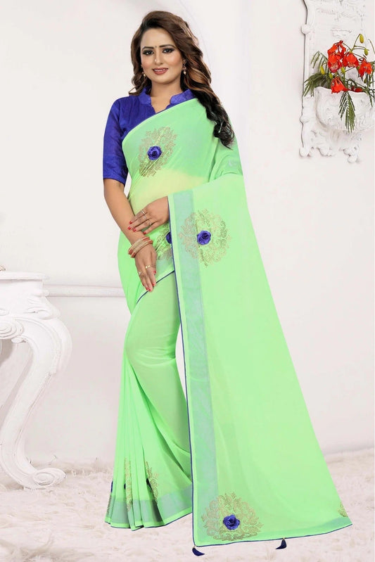 Green Colour Georgette Traditional Saree SD1120554
