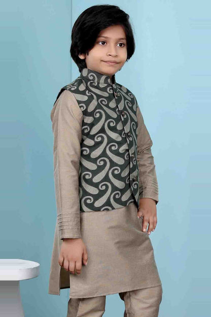 Green Colour Handloom Silk Jacket BW1070147 B