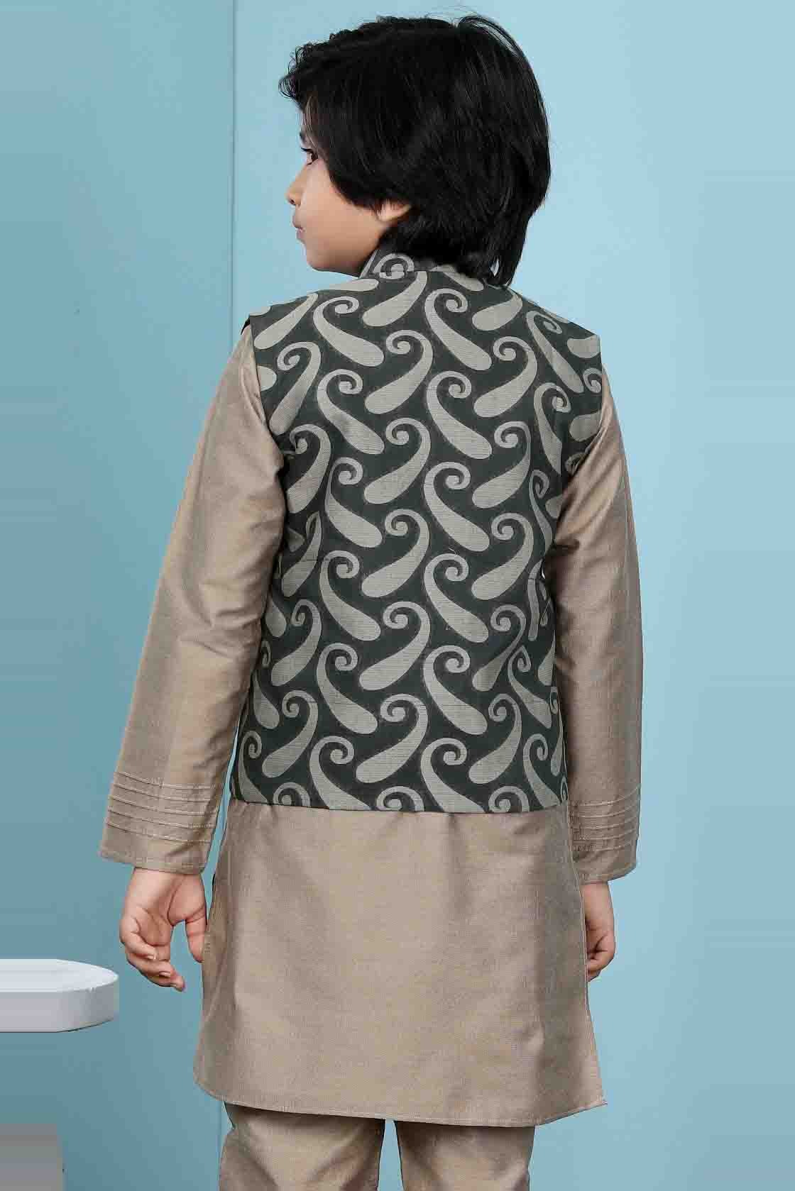 Green Colour Handloom Silk Jacket BW1070147 C