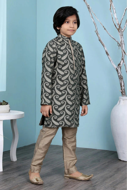 Green Colour Handloom Silk Kurta Pajama BW1070086 B