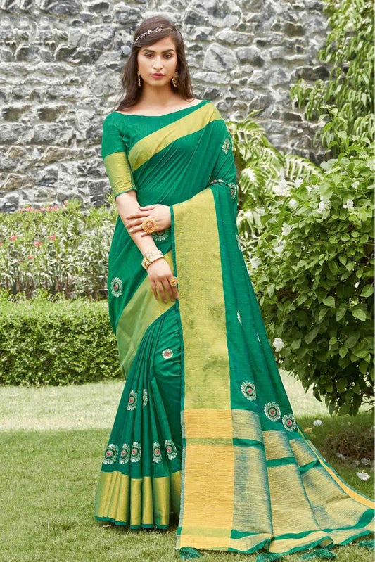 Green Colour Handloom Silk Traditional Saree SD1100008