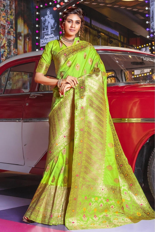 Green Colour Jacquard Silk Traditional Saree SD1100093