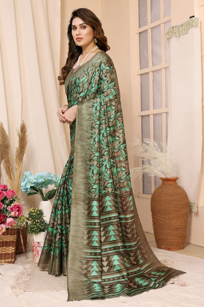 Green Colour Khadi Silk Saree SD1110115