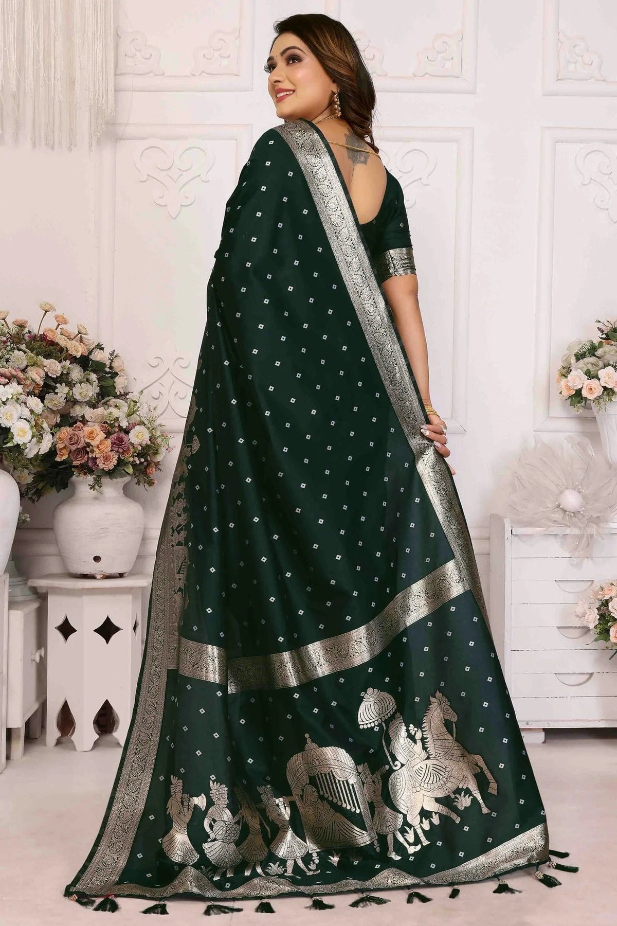 Green Colour Kochi Silk Traditional Saree SD1113079 A