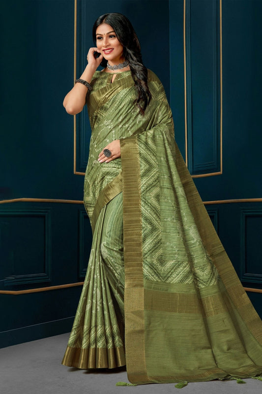 Green Colour Kotha Silk Traditional Saree LC1121652