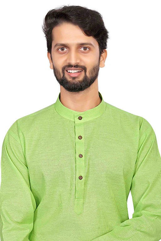 Green Colour Kurta Pajama In Cotton KP1210198 A
