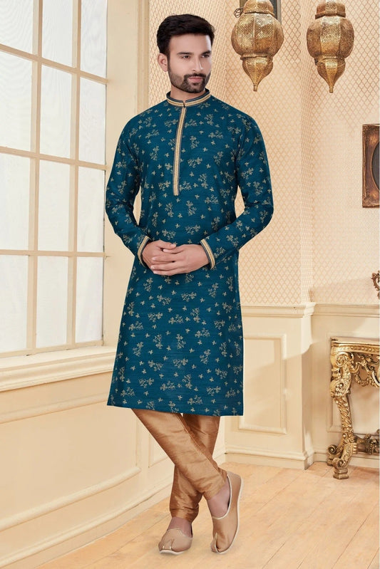 Green Colour Kurta Pajama In Jacquard Fabric KP1040105