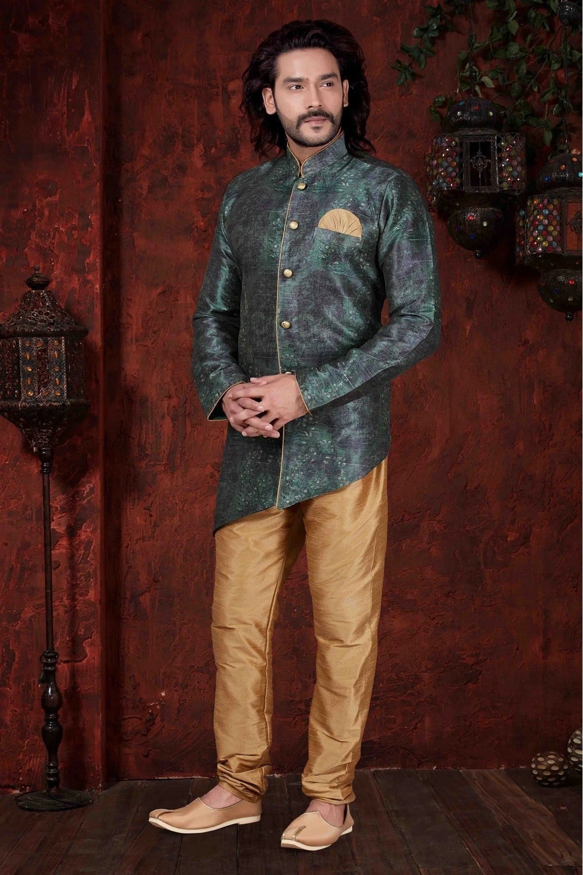 Green Colour Kurta Pajama In Silk Fabric KP1040029