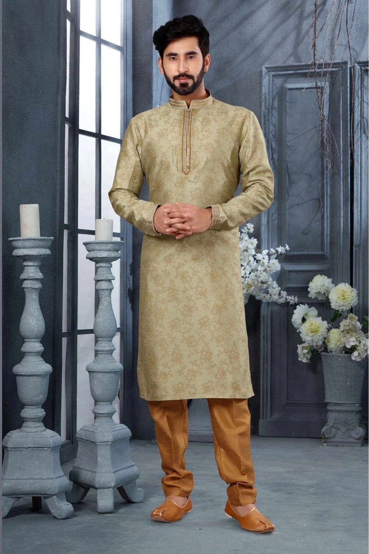 Green Colour Kurta Pajama In Silk Fabric KP1040118