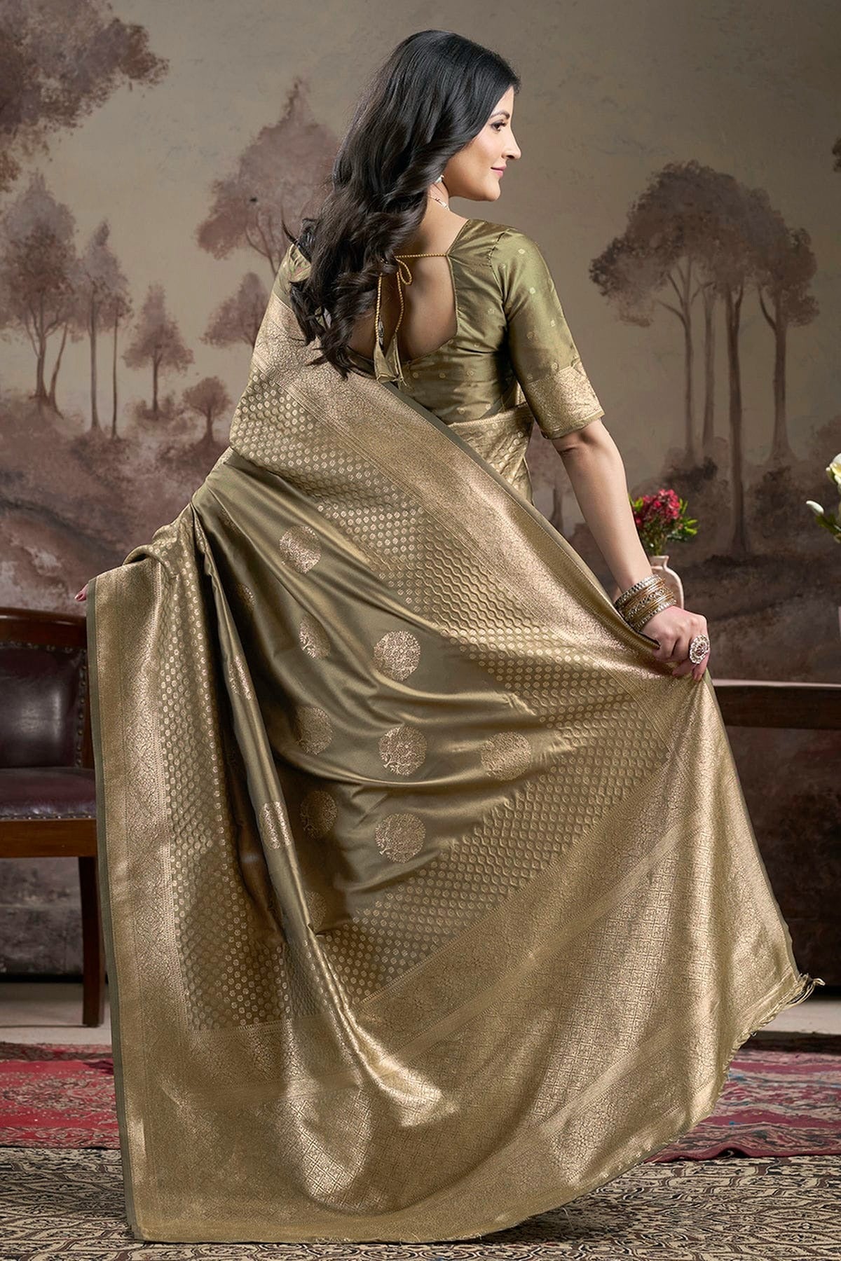 Green Colour Lichi Silk Traditional Saree SD1112208 A