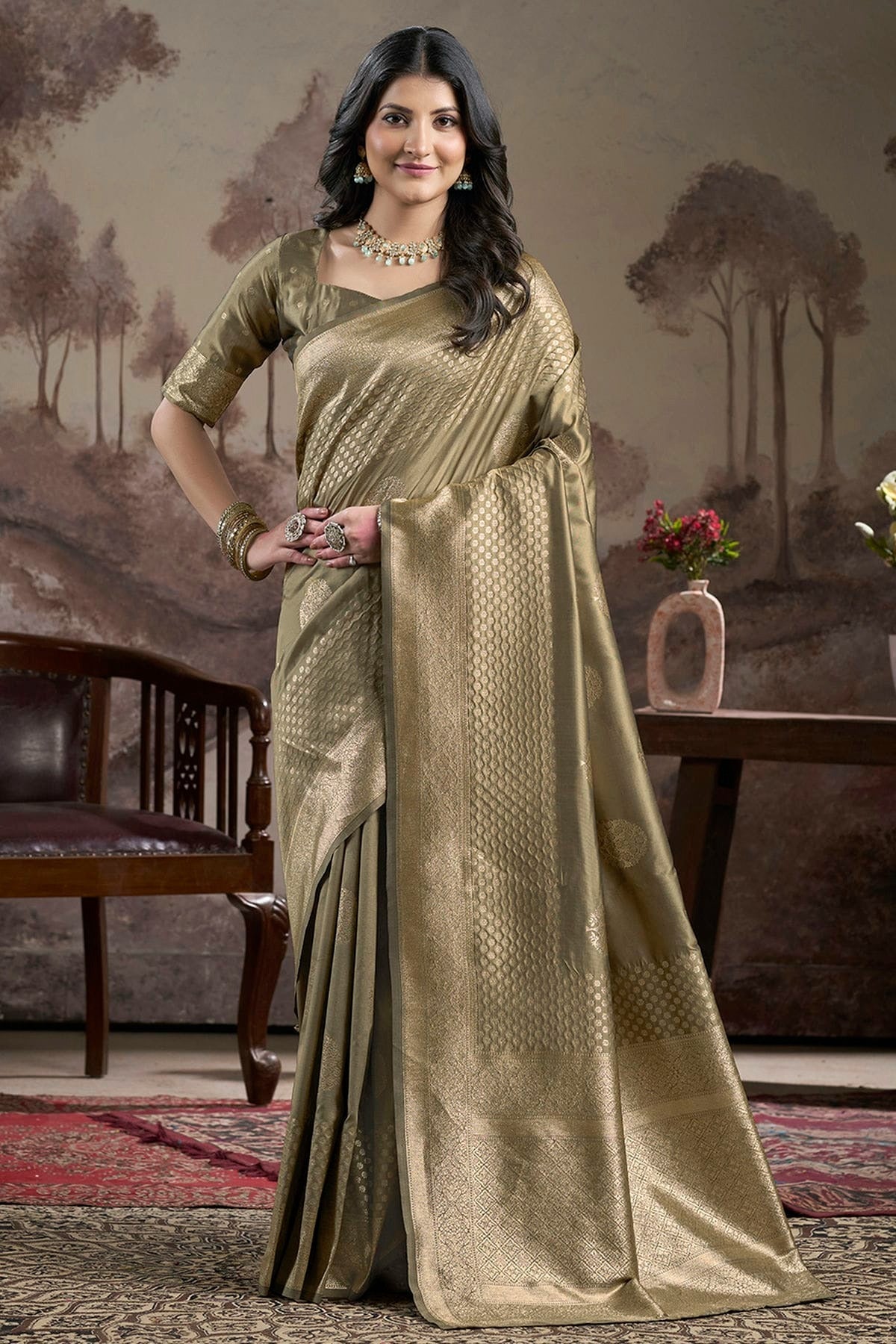 Green Colour Lichi Silk Traditional Saree SD1112208