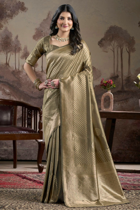 Green Colour Lichi Silk Traditional Saree SD1112208