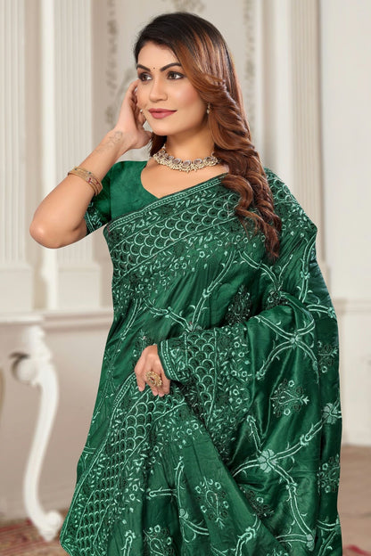 Green Colour Model Silk Designer Saree SD1091081 A