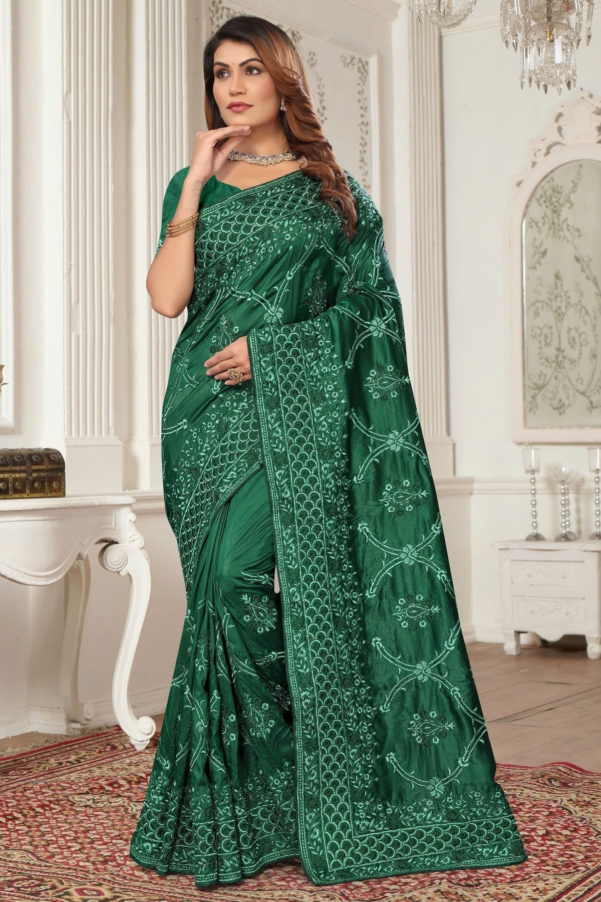Green Colour Model Silk Designer Saree SD1091081