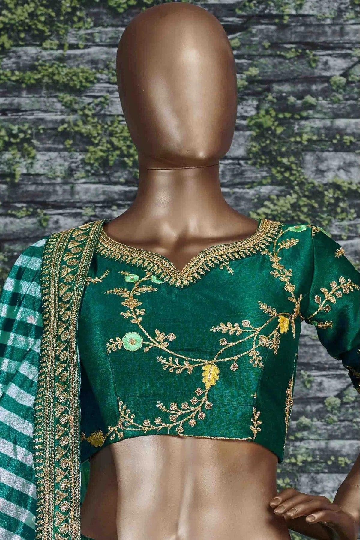 Green Colour Mulberry Silk Lehenga Choli LC1010052 B