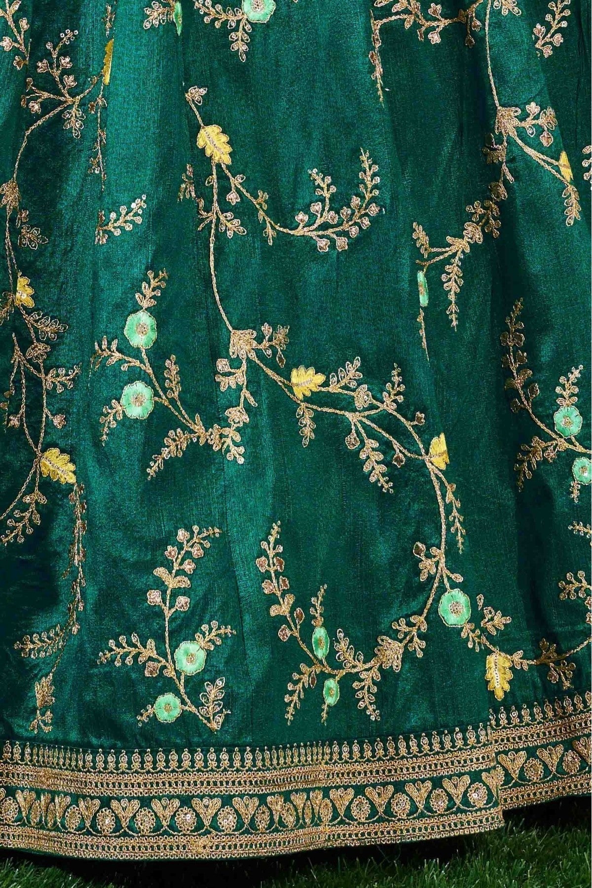Green Colour Mulberry Silk Lehenga Choli LC1010052 C