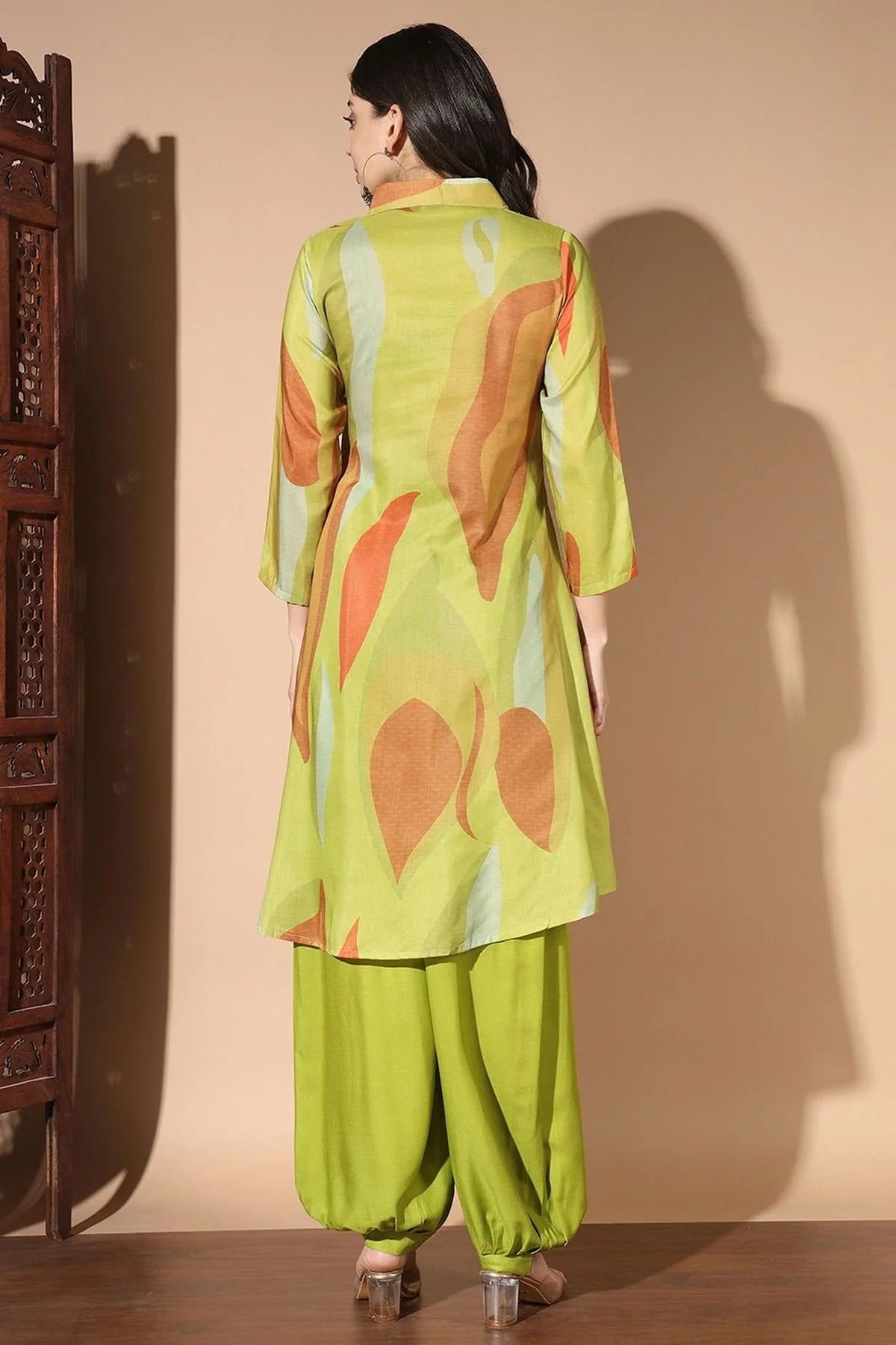 Green Colour Muslin Kurta And Pant Set KR1111297 A