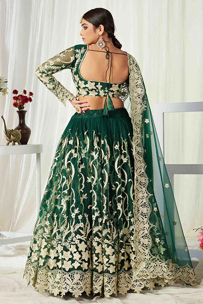 Green Colour Net Designer Lehenga Choli LC1240007 A