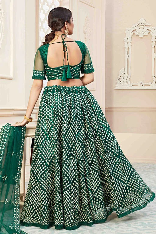 Green Colour Net Designer Lehenga Choli LC1240036 A