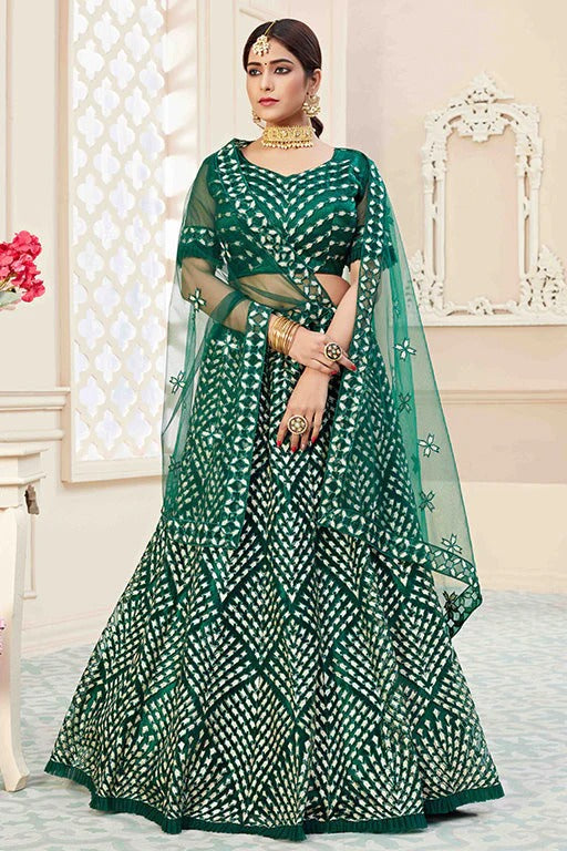 Green Colour Net Designer Lehenga Choli LC1240036