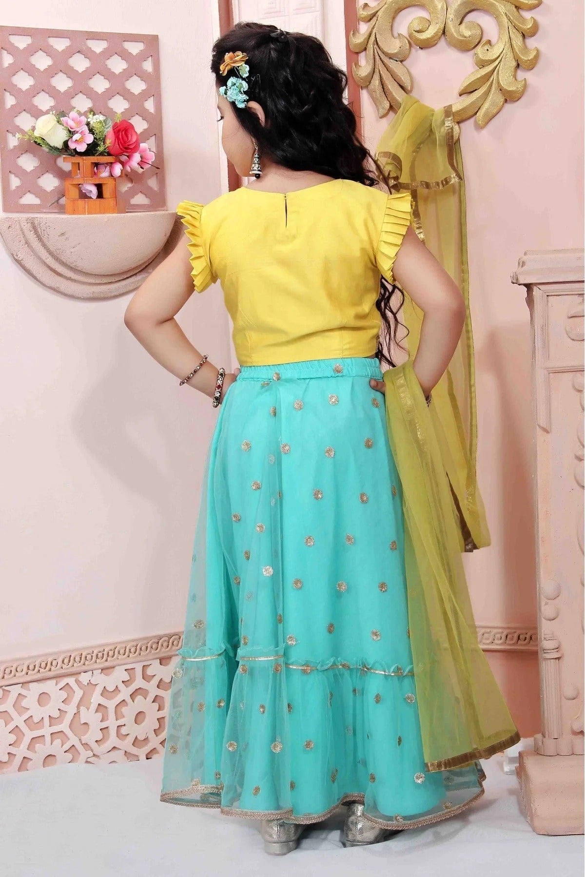 Green Colour Net Party Wear Lehenga Choli GW1070002 A
