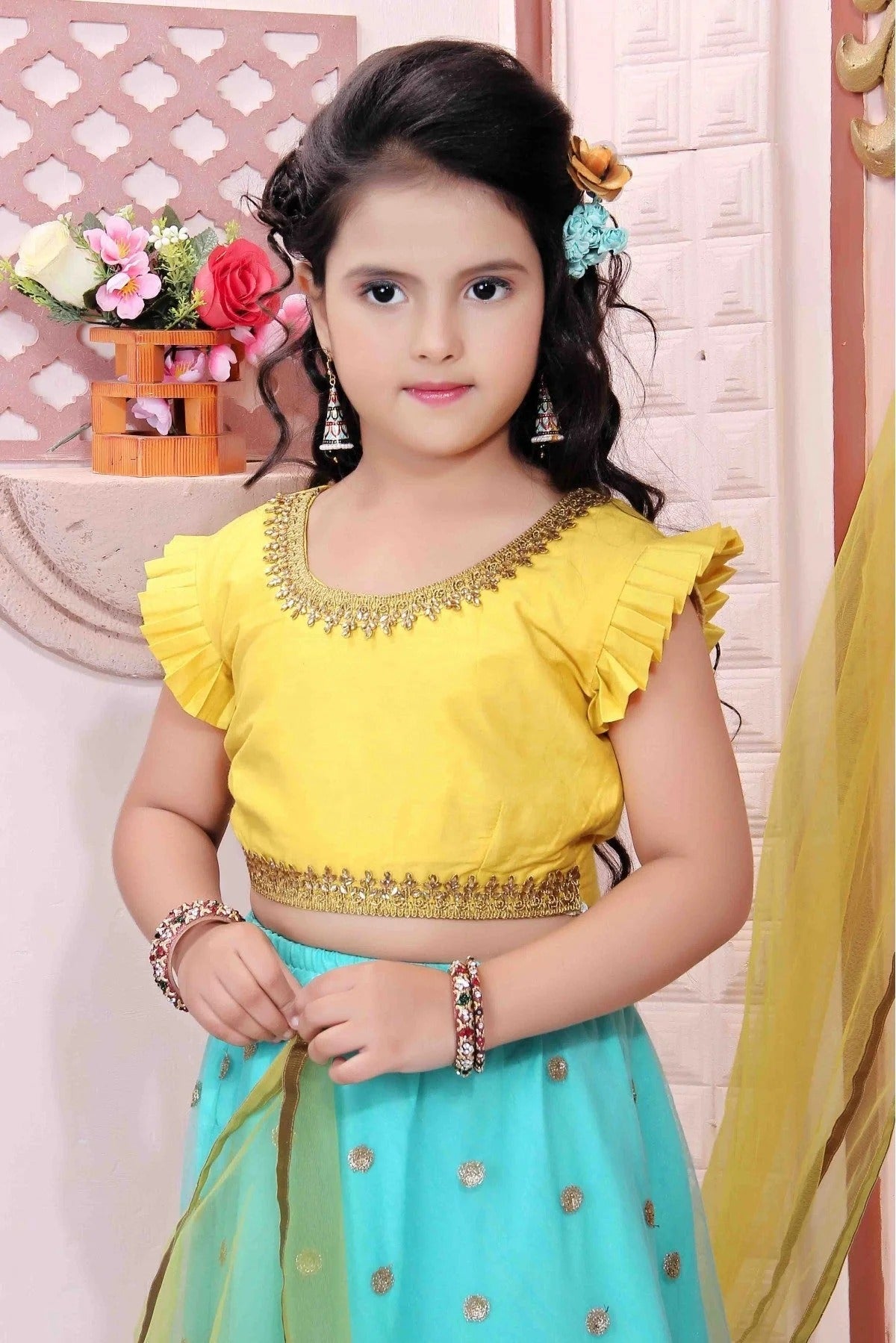 Green Colour Net Party Wear Lehenga Choli GW1070002 B