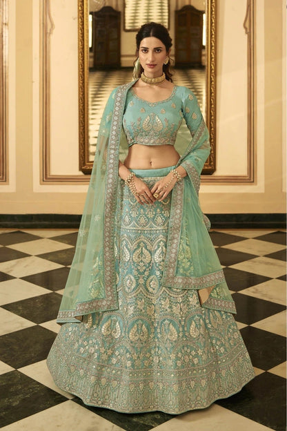 Green Colour Organza Embroidery Lehenga Choli LC1080315
