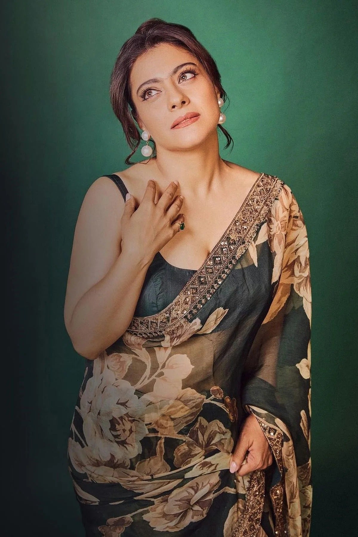 Green Colour Organza Printed Saree SD1180102 A