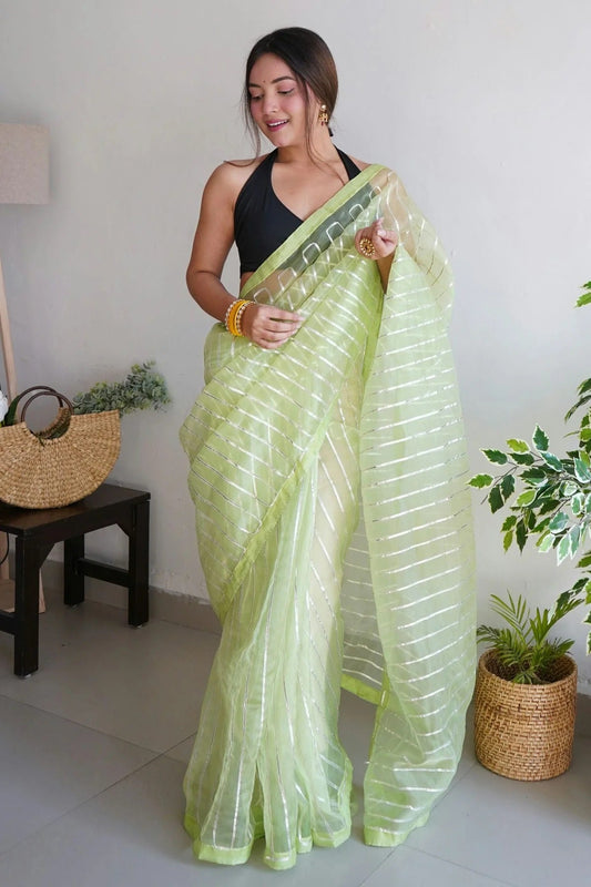 Green Colour Organza Saree SD1110394