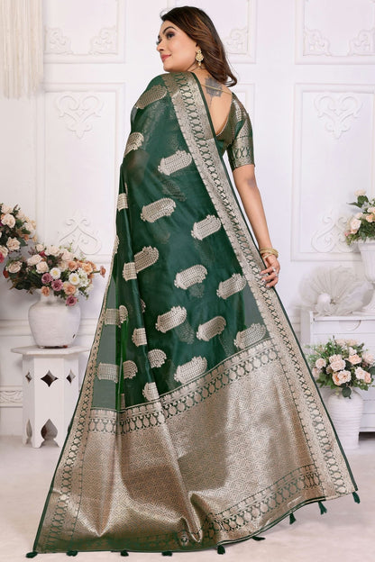 Green Colour Organza Traditional Saree SD1112719 A