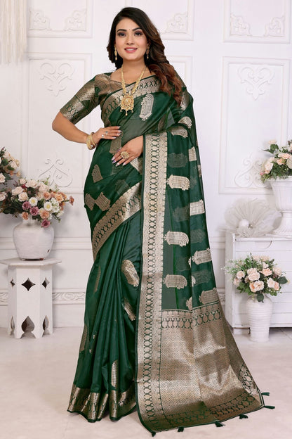 Green Colour Organza Traditional Saree SD1112719